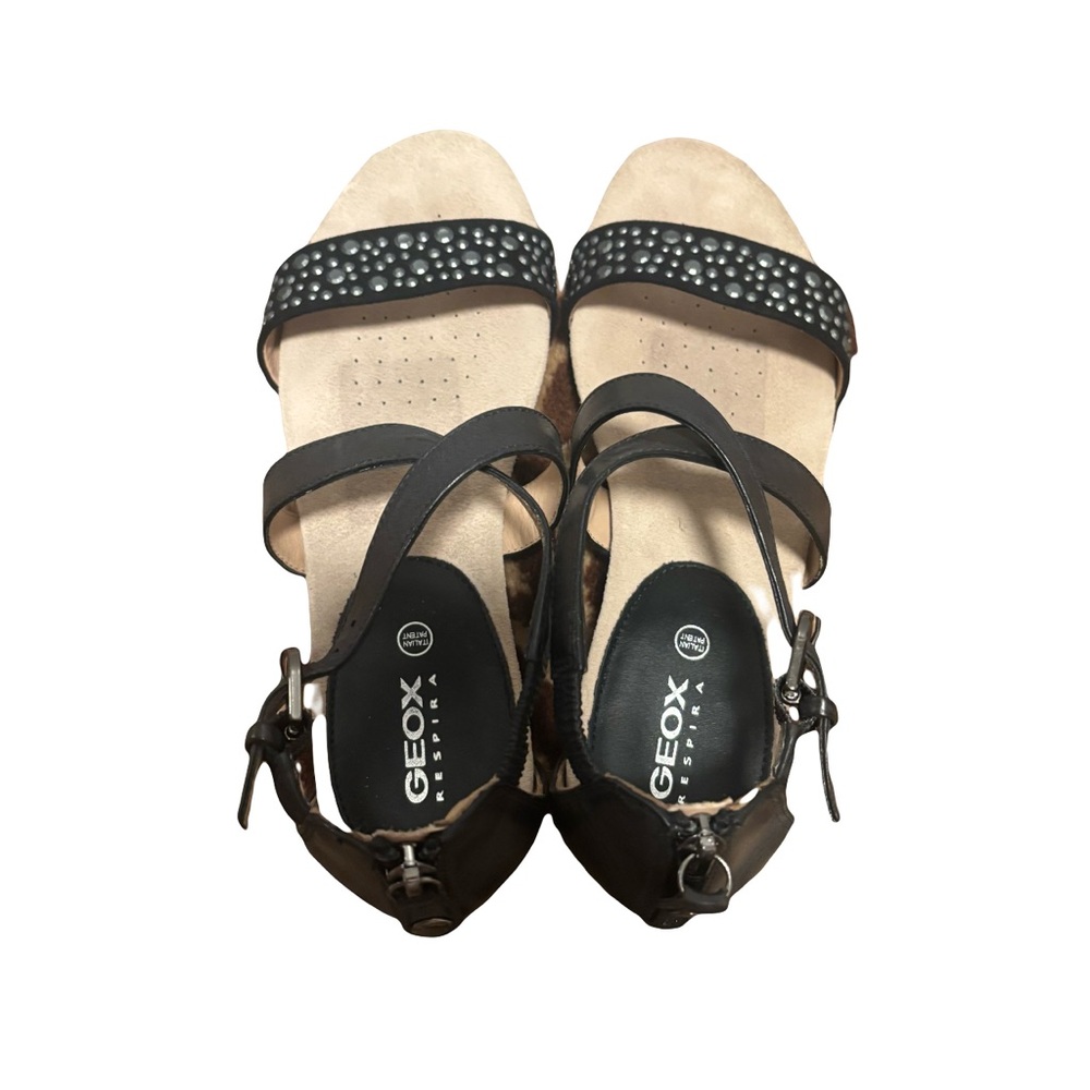 Geox Brand New Respira black rhinestone sandals size 37 - Picture 6 of 9